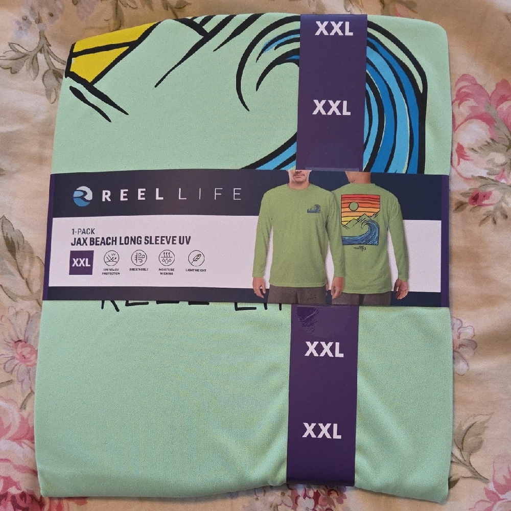 Reel Life Jax Beach Long Sleeve UV Shirt - Green